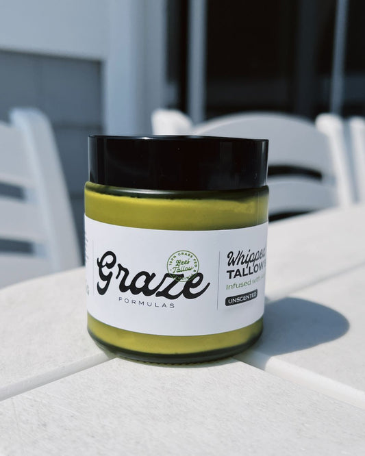 Whipped Tallow Balm Infused with Aloe Vera (unscented) 3 OZ.